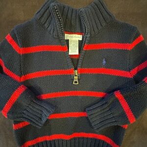 ♥️💙Ralph Lauren Half Zip Cable Knit Sweater Size 18mo ♥️💙